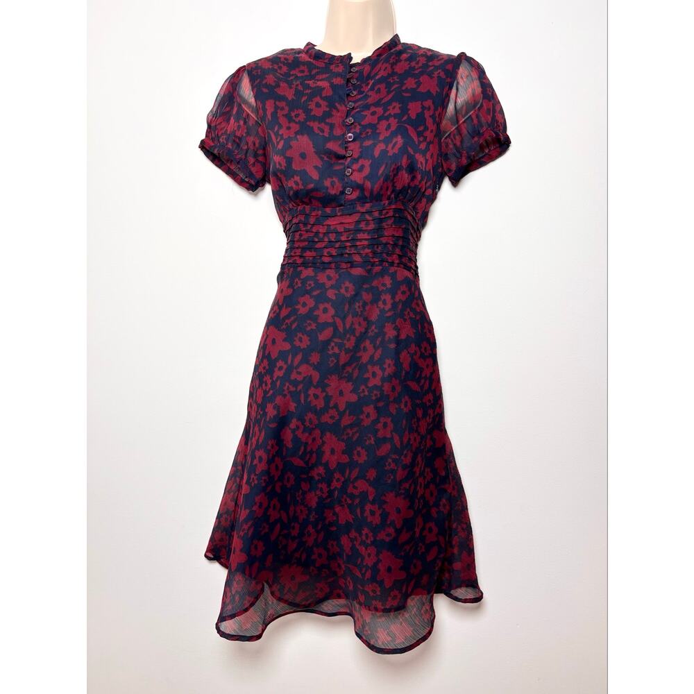 Vtg 90s Delia’s Floral Print Flowy Puff Sleeve Fairy Grunge Dress Size S/M